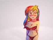 Rainbow Dash с шикарными сиськами [Моя 3D анимация бесплатно]