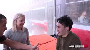 Beauty Slender Julia Parker first time fucking in public