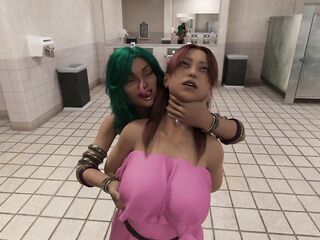 Transsexual Screwing Hotty Twat In Crapper