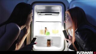 Hot redhead fucked by futa chick with huge facial cumshot