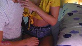 Busty Blonde with a Big Ass Riding After the Party