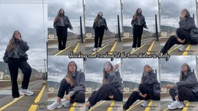 Smoking and crushing at the train station in Italy