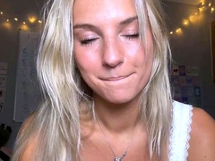 Blonde teen amateur teasing solo