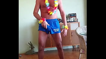 I bought these leis for our new year'_s eve party and all Pervy PapiFachero thought about was using them to enhance his ma ...