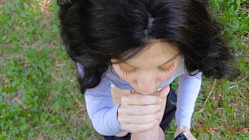 Influencer sucks cock to escape wilderness