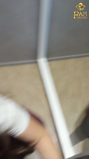 Big-Titted Babe Tries On Clothes in the Fitting Room and Ends Up Sucking Cock