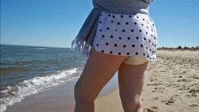 A walk in a diaper along the seashore