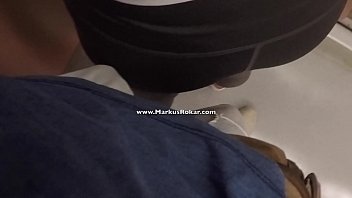 Rubbing his big dick on woman&#039_s  juicy ass in a crowded subway wagon