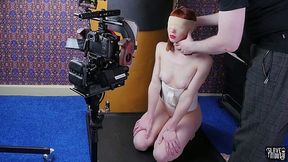 Kinky pervert fucks red lips of tied up and blind folded red head Alexa Nova