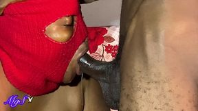 creamy ebony pussy rides giant african cock