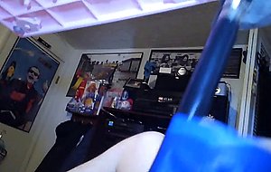 Crossdresser cums 3 times via fucking machine bj