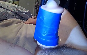Crossdresser cums 3 times via fucking machine bj