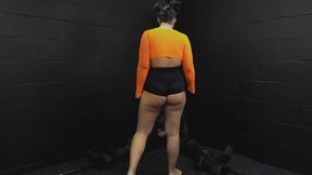 Orange Mesh Mayhem: Ballbusting Blitz