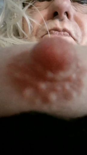 Mature Trans Woman Plays with Her Nipples