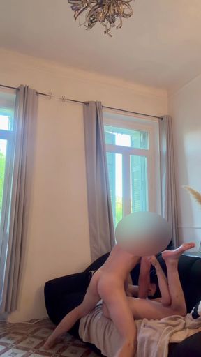 His Cock Smashes My Ass and Makes the Sofa Back up