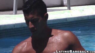 Latino pool boy is about to get drilled bareback