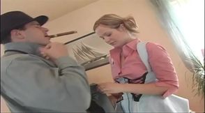 Blonde in stockings loves to suck