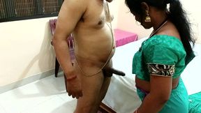 Hot Married Wife Fucked with Blowjobs and Riding Hard Dick on Young Brother in Law while wearing saree