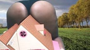 Giantess Tries to Stink out Tinies from House 1080 smaller