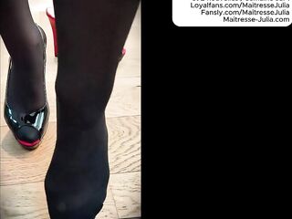 U Are My Recent Tractable! Heeljob, Footjob Fetish with Soft Feet in Hose - Mastix Julia