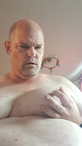 The Slut Just Can't Keep Her Hands off Her Tits