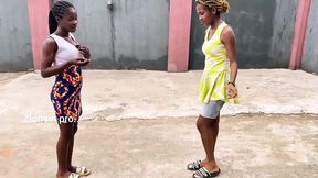 African Girls Playing Local Game Outdoor