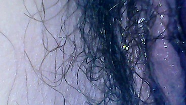 Hairy exploration peeing with endoscope on the toilet
