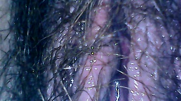 Hairy exploration peeing with endoscope on the toilet
