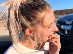 Public Teen Sex in the Convertible Ca