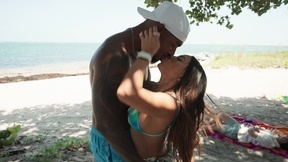 Beach slut Brandy Salazar gets anally fucked with her bikini on