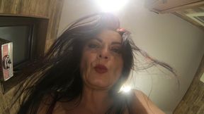 Red Lace Lingerie Pee Fetish - Big Tits Teasing and Messy Bathroom Play