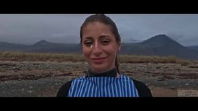 Gorgeous big-ass submissive &mdash;  Silvia Soprano &mdash;  gets hard domination on the beach with rough manhandling &mdash;  spit &mdash;  hand in throat &mdash;  and heavy kink