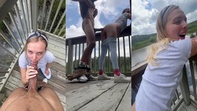 hooking up on a hike outdoor bbc blowjob and doggy