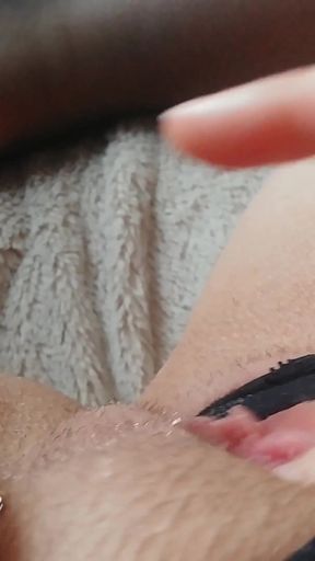 Orgasm and masturbation in sexy black panty