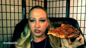 Eating Giant Slice Of Pizza Sloppy