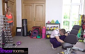 Fitness Rooms Sexy Colombian with amazing natural body fucks lucky handyman