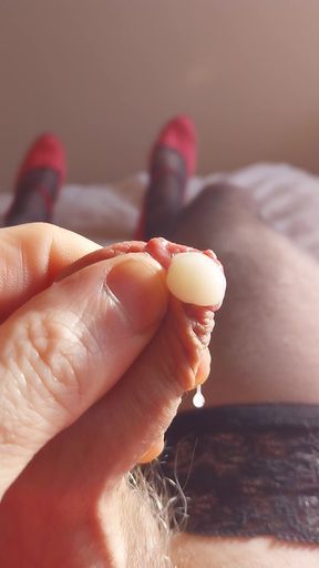Tiny Clit Sissygasm in New Pink Panties