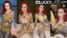 Blowjob scene with cheerful Loveless from Mr Lucky Life