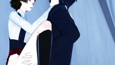 Persona 5 Makoto enjoys a steamy creampie in this smutty hentai