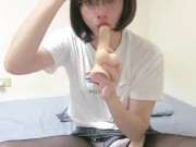 【伪娘】黑丝、裸足口交