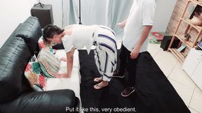 Slap and deepthroat with the maid.