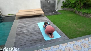 A guy with a huge dick fucked his stepsister after yoga while parents are not at home