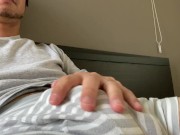 【素人オナニー】接写でイケメン既婚男子がデカチン手コキ射精