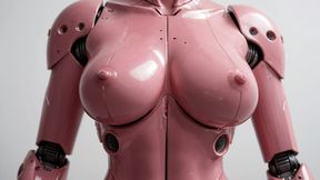 Close-up, POV shot of a pink sex robot's breasts being bounced for your viewing pleasure.