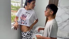 Shy Stepsister Succumbs to My Hard Assfuck While Admiring The View