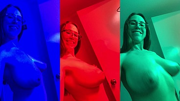 Shining Huge Titties in Disco Lights