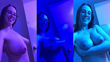 Shining Huge Titties in Disco Lights