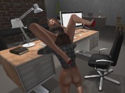 Pantyhose Lesbian Secretary and her Boss Lady at Work