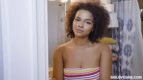 Kinky Ebony Roommate Alina Ali Craves His Large White Cock Desperately