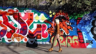 Rosario Gallardo Walking Naked on the Street in Milano